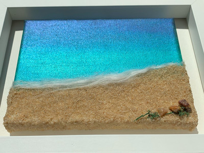 Amanda, Seascape, iridescent acrylics and sand.jpeg